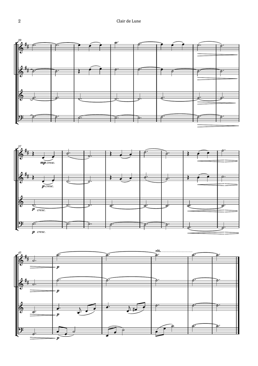 Clair de Lune by Debussy - Brass Quartet by Claude Debussy Brass Quartet - Digital Sheet Music page 2