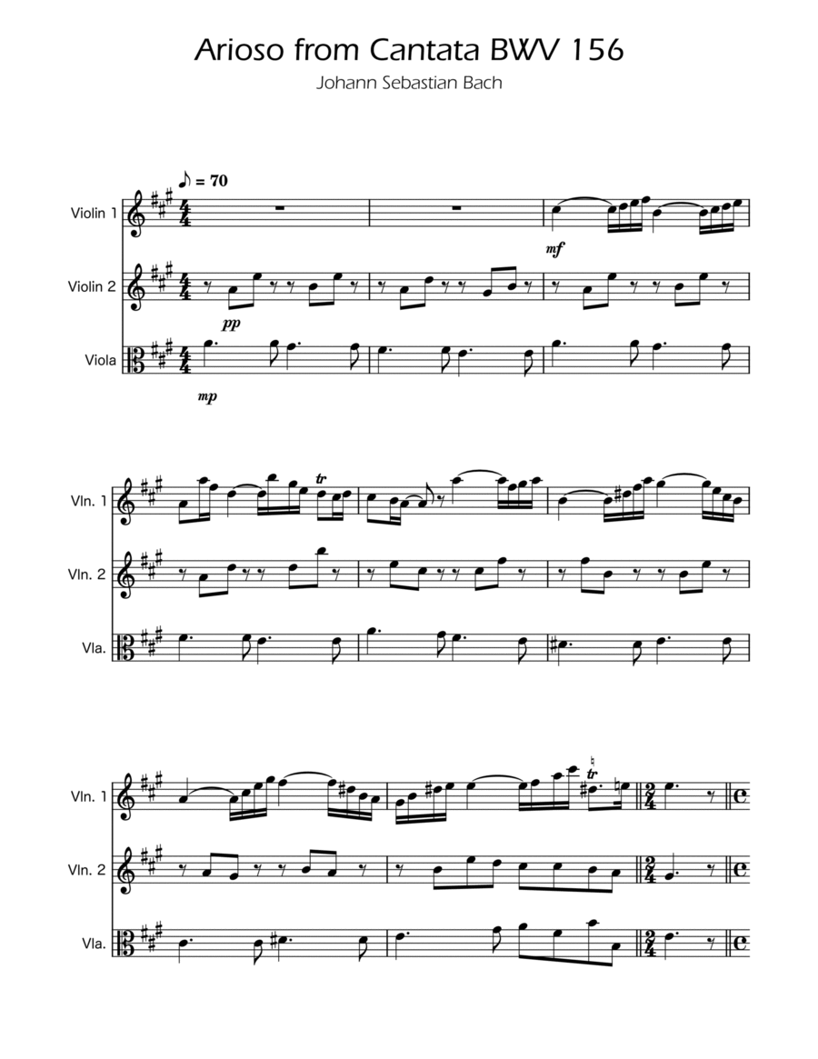 Arioso BWV 156 - String Trio String Trio scores gallery preview page 1