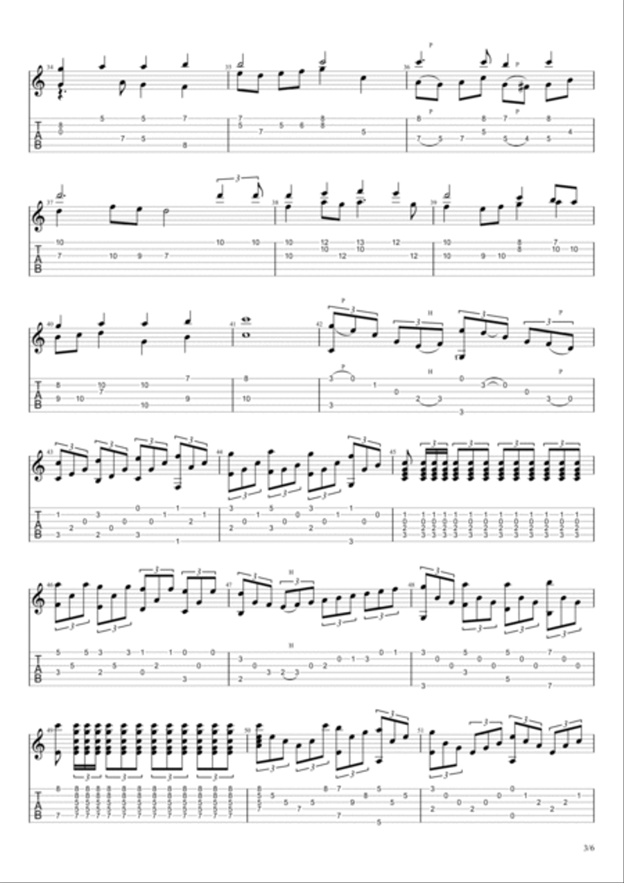 4 variations of the norwegian national hymn Acoustic Guitar scores gallery preview page 3