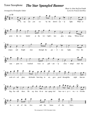 The Star Spangled Banner (Tenor Saxophone)