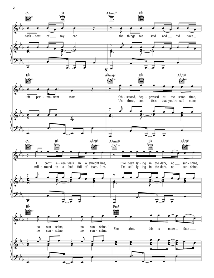 Just A Feeling Piano, Vocal, Guitar scores gallery preview page 2