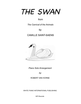 Book cover for "The Swan" / "Le Cygne" by Camille Saint-Saens (Transcribed For Piano)