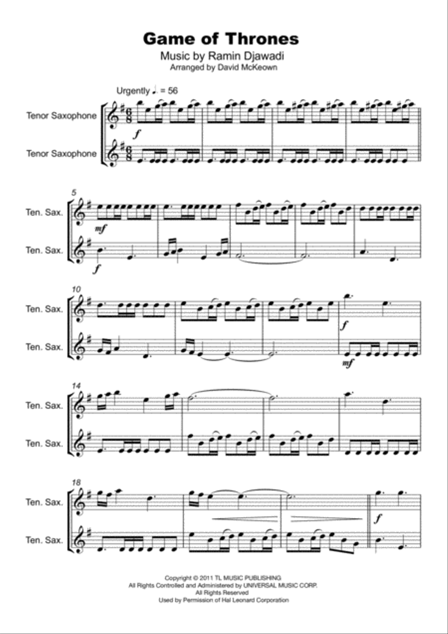 Game Of Thrones Woodwind Duet scores gallery preview page 2