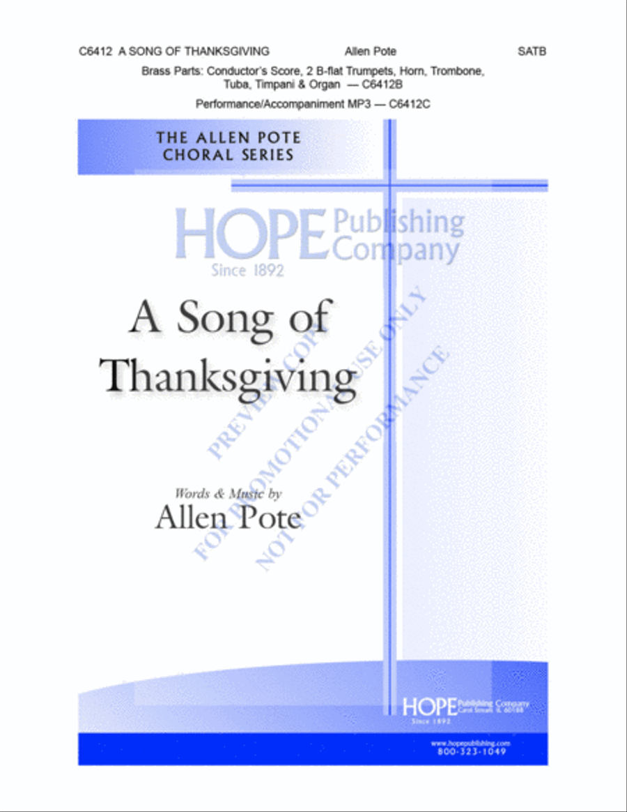 A Song of Thanksgiving A Song of Thanksgiving Choir scores gallery preview page 2
