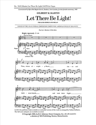 Book cover for Let There Be Light! (Choral Score)