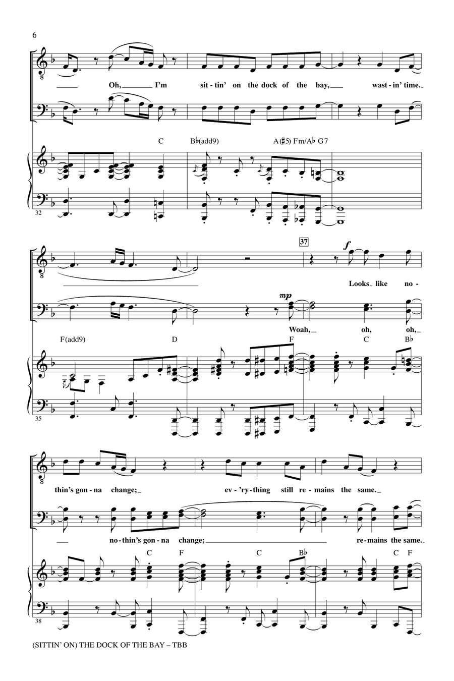 (Sittin' On) The Dock Of The Bay 3-Part scores gallery preview page 5