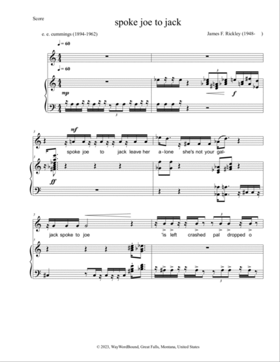 spoke joe to jack Mezzo-Soprano Voice scores gallery preview page 3