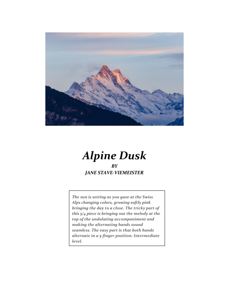 Alpine Dusk for Piano Solo Piano Solo scores gallery preview page 1
