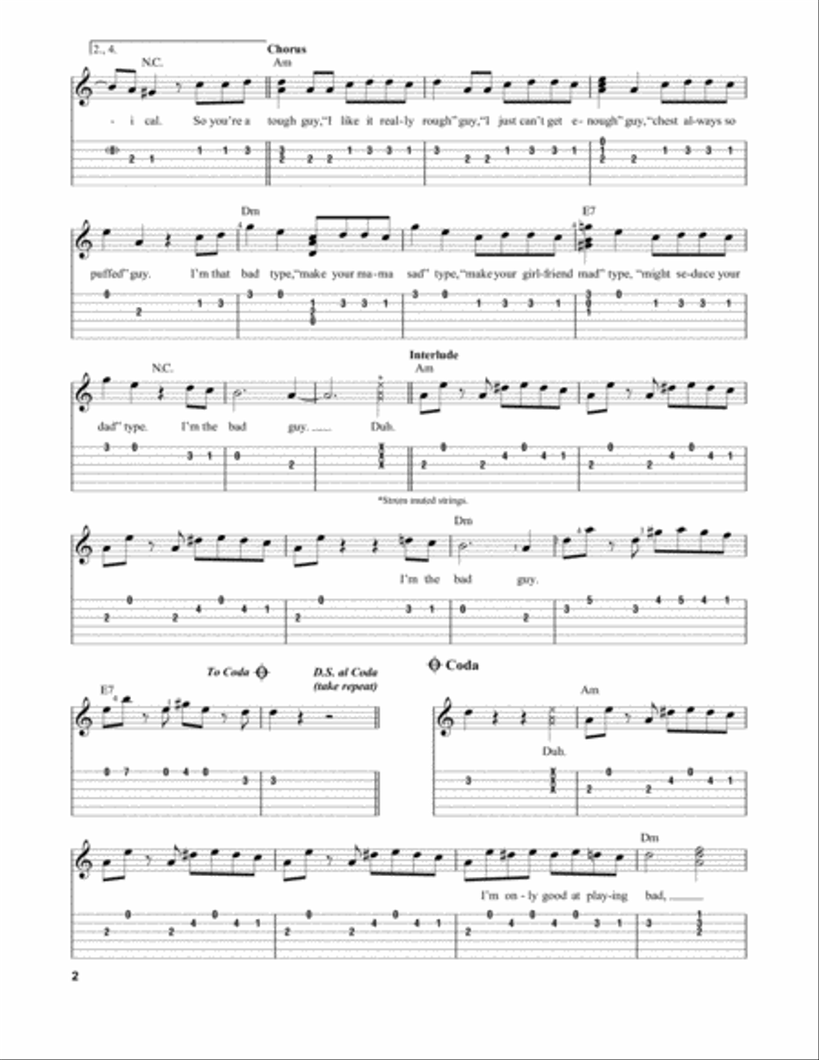 bad guy bad guy Acoustic Guitar scores gallery preview page 2