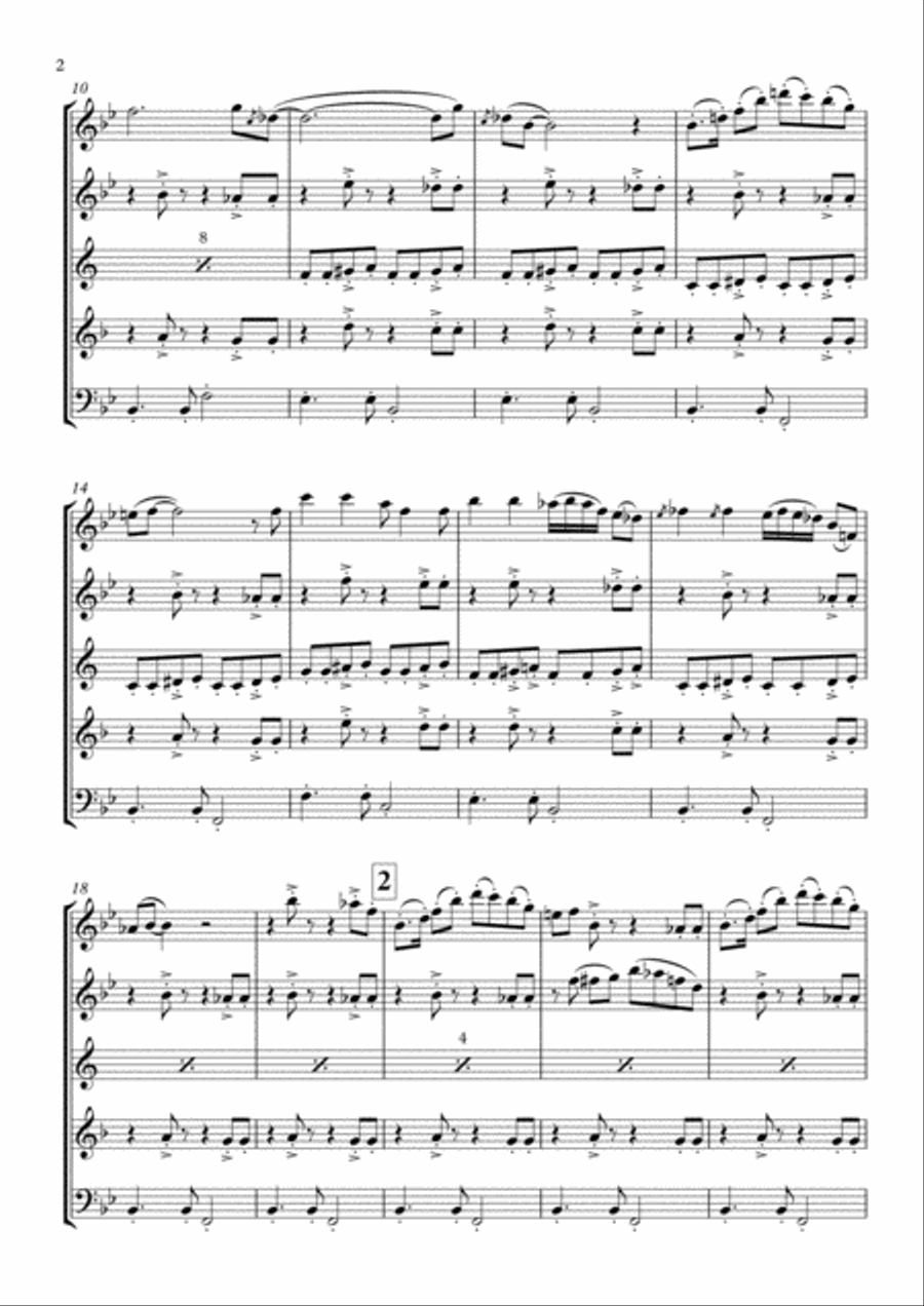 Baby Elephant Walk from the Paramount Picture HATARI! Woodwind Quintet scores gallery preview page 3