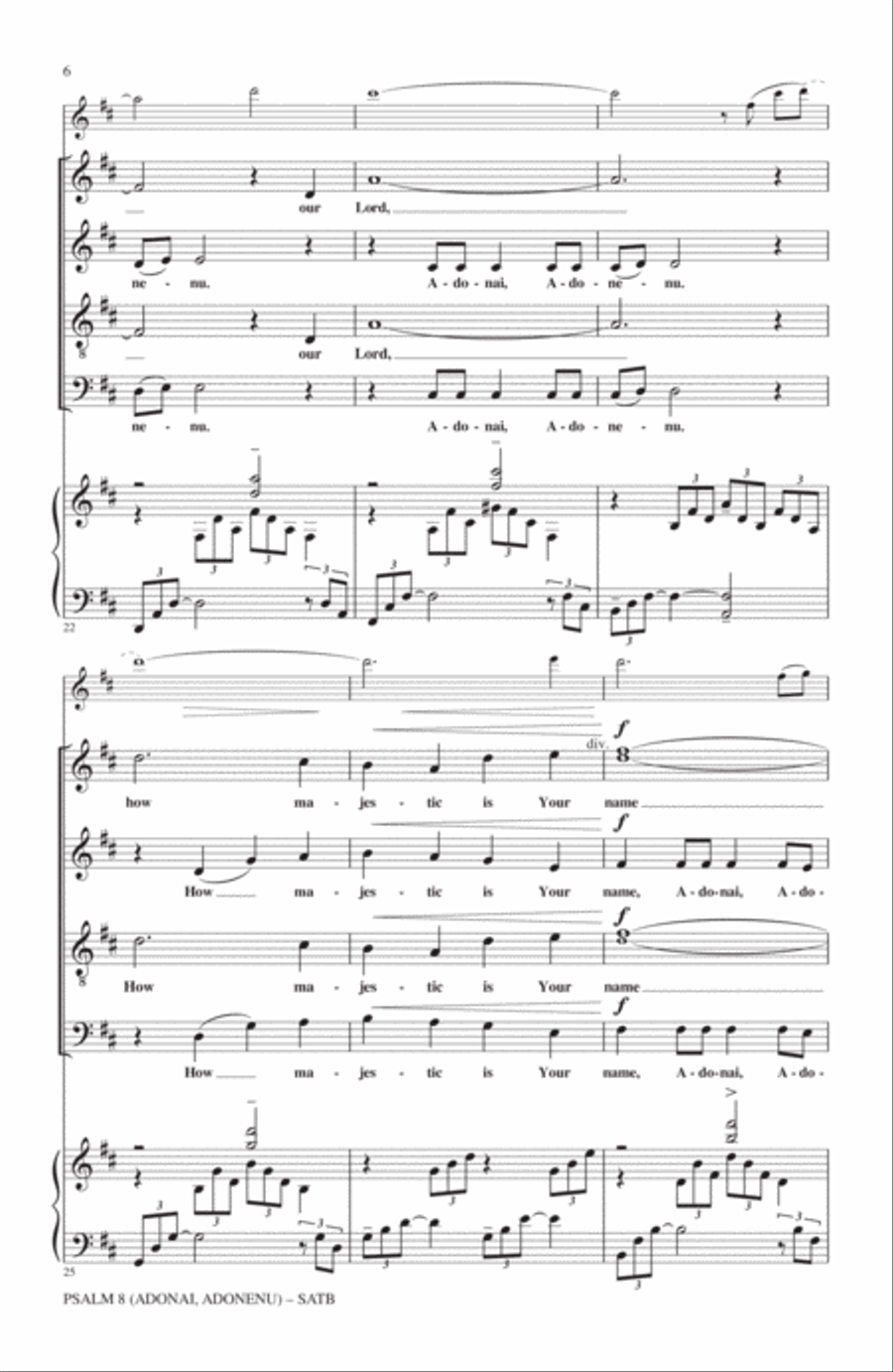 Psalm 8 (Adonai, Adonenu) 4-Part scores gallery preview page 5