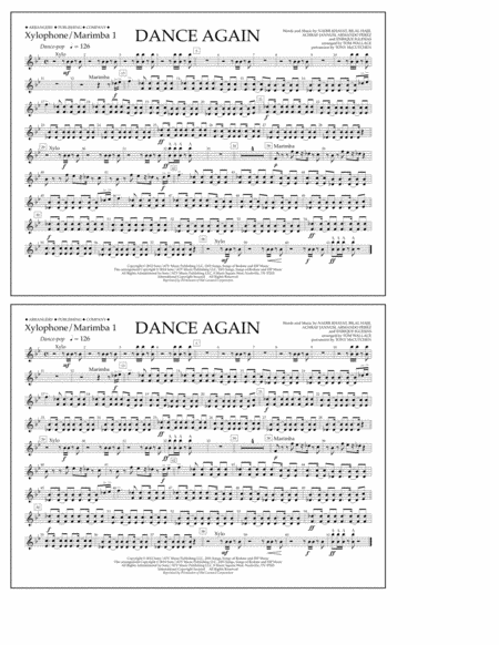 Dance Again - Xylophone/Marimba 1