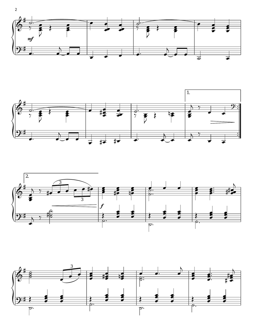 Anniversary Song Piano Solo scores gallery preview page 2