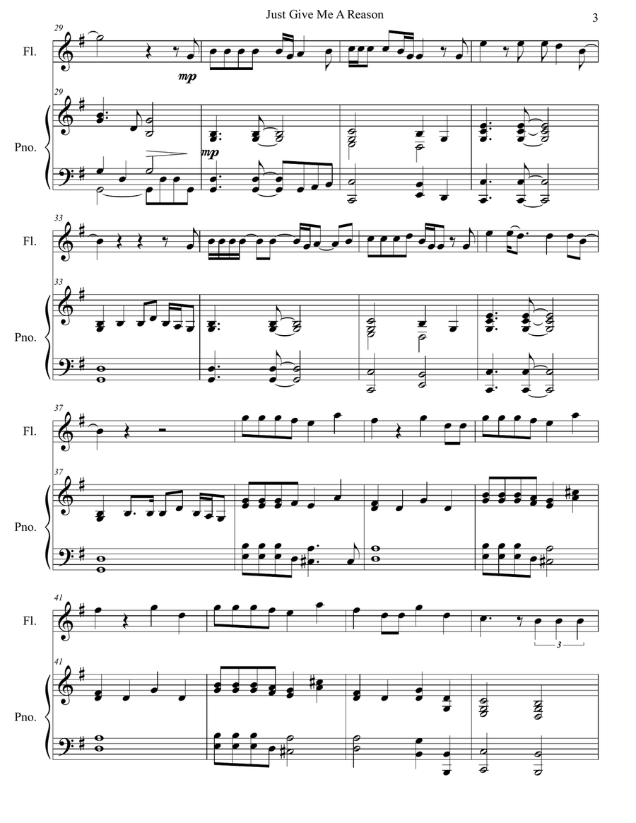 Just Give Me A Reason Flute Solo scores gallery preview page 4