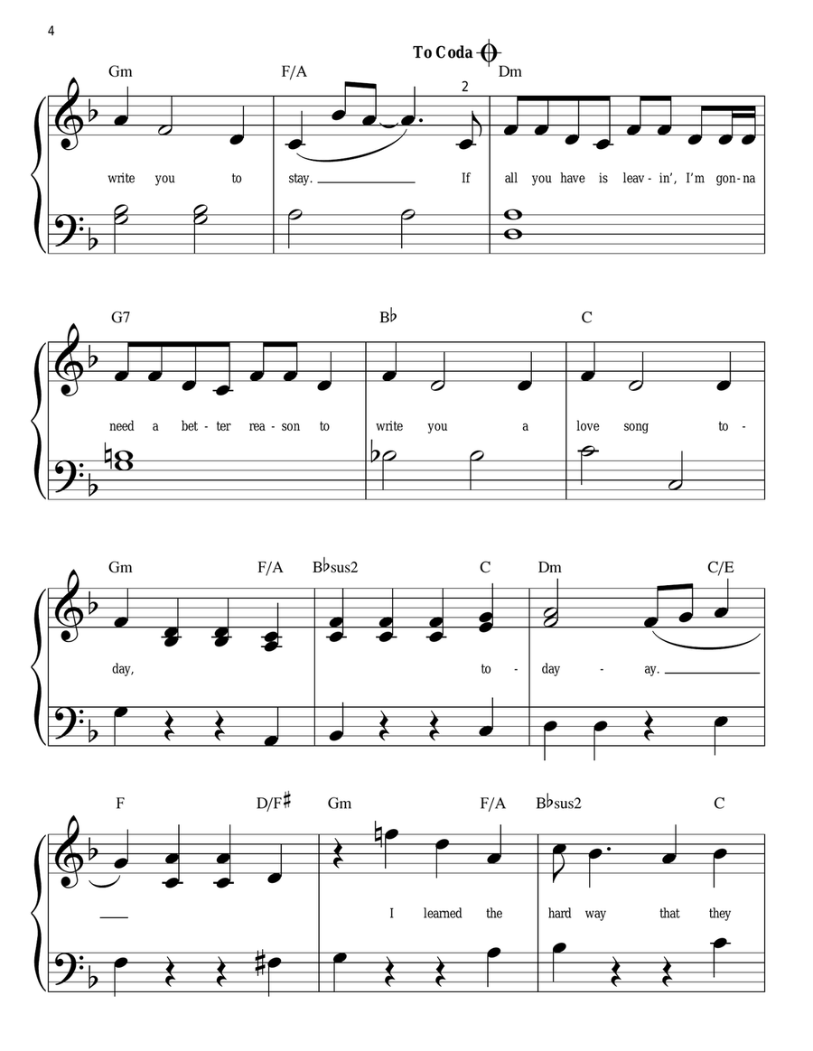 Love Song Easy Piano scores gallery preview page 4