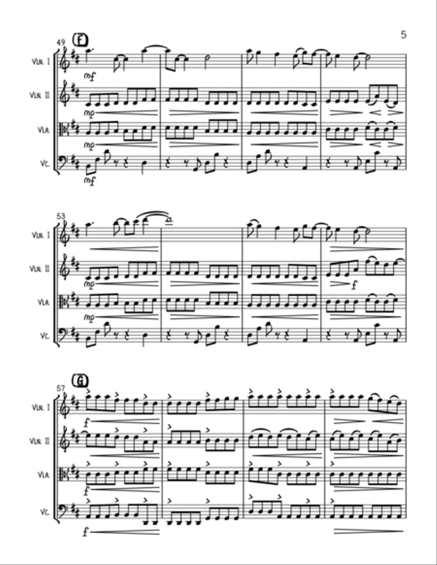 Beautiful Day Beautiful Day String Quartet scores gallery preview page 5