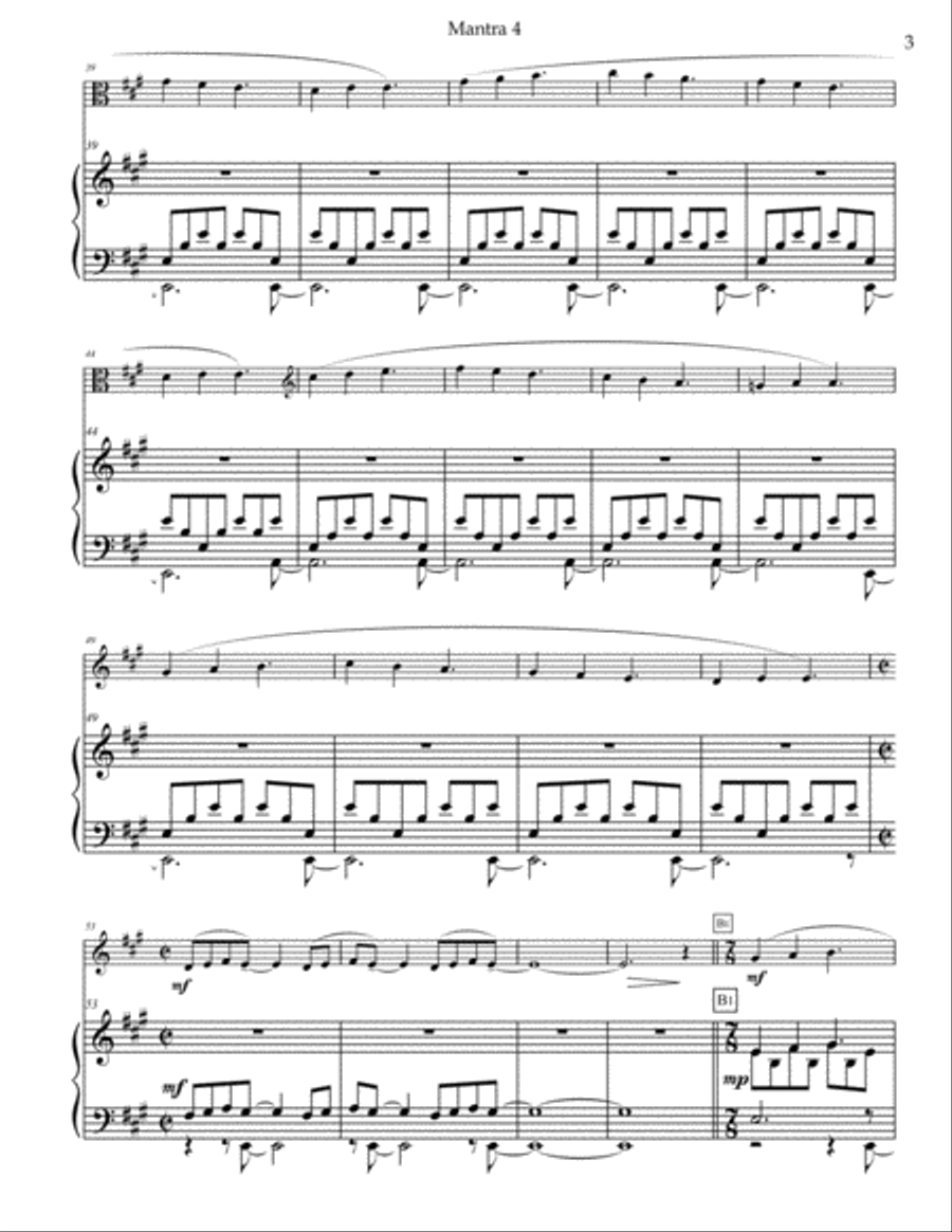 Mantra 4 - for Viola and Piano Piano scores gallery preview page 3