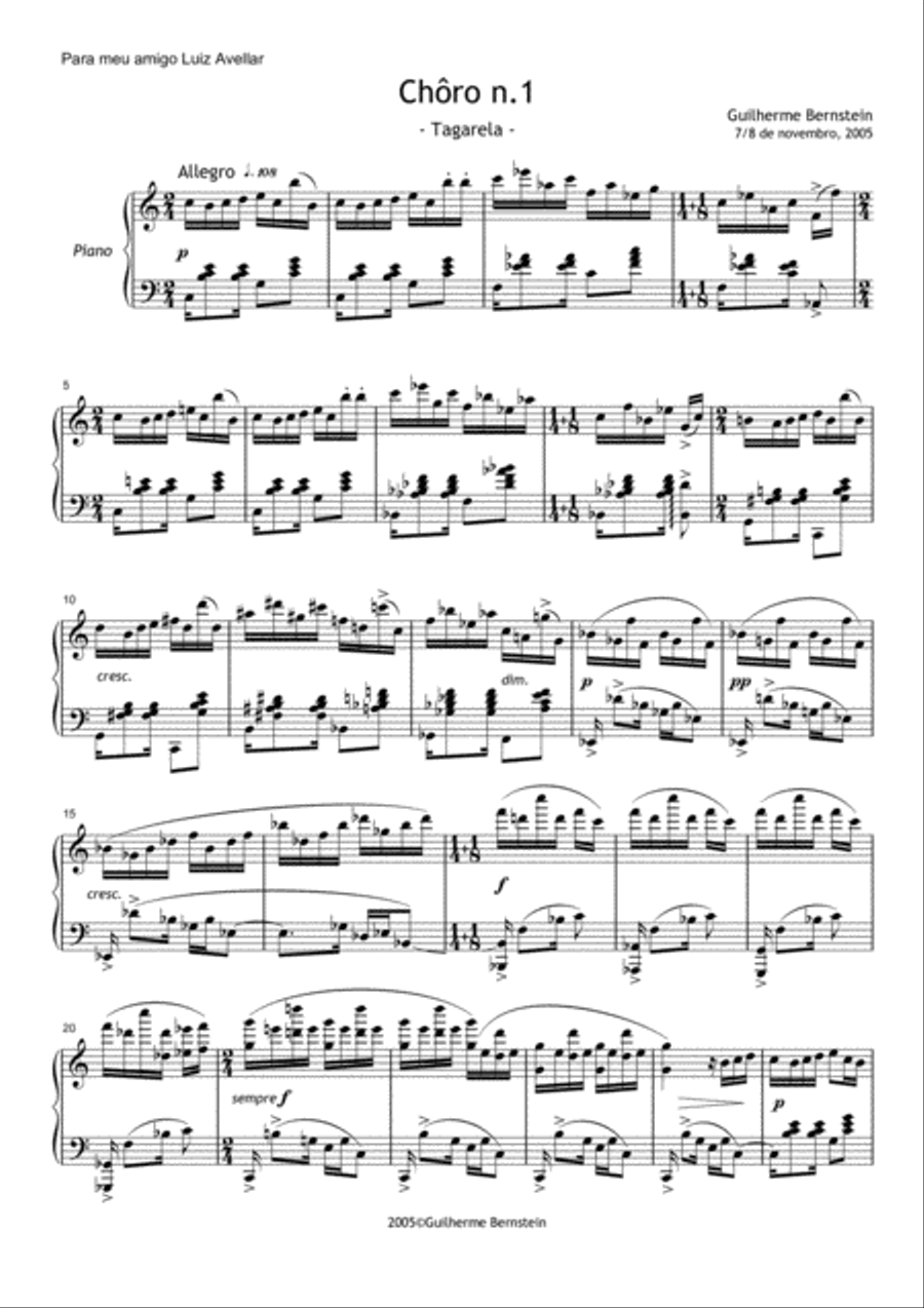 Choros by Guilherme Bernstein Piano Solo scores gallery preview page 3