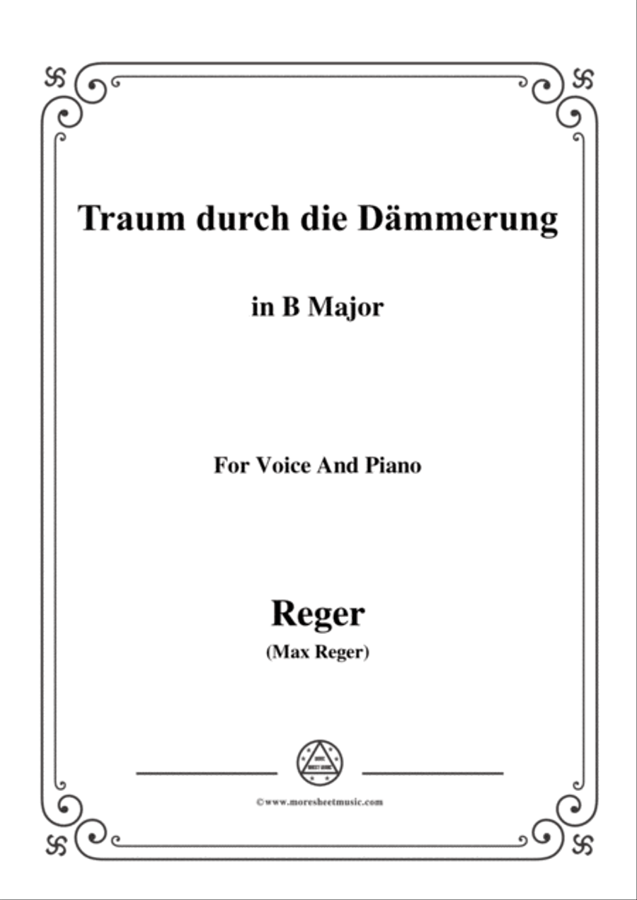 Reger-Traum durch die Dämmerung in B Major,for Voice and Piano Voice Solo scores gallery preview page 1