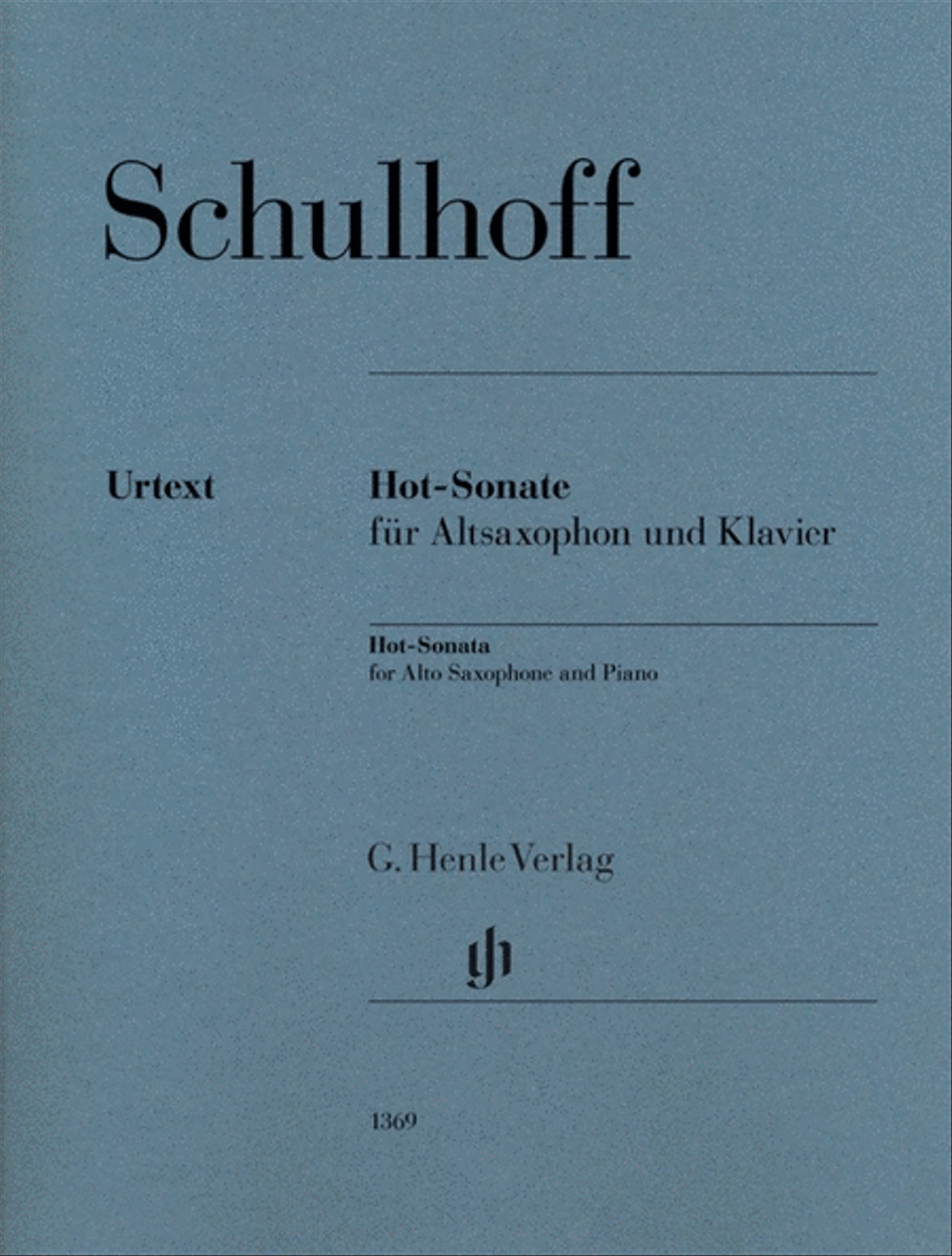 Schulhoff - Hot Sonata For Alto Sax/Piano Alto Saxophone scores gallery preview page 1