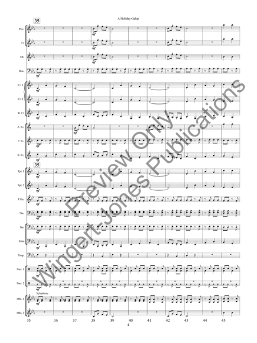 A Holiday Galop Concert Band scores gallery preview page 7