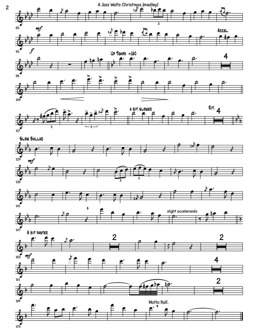 A Jazz Waltz Christmas (medley) Flute scores gallery preview page 3