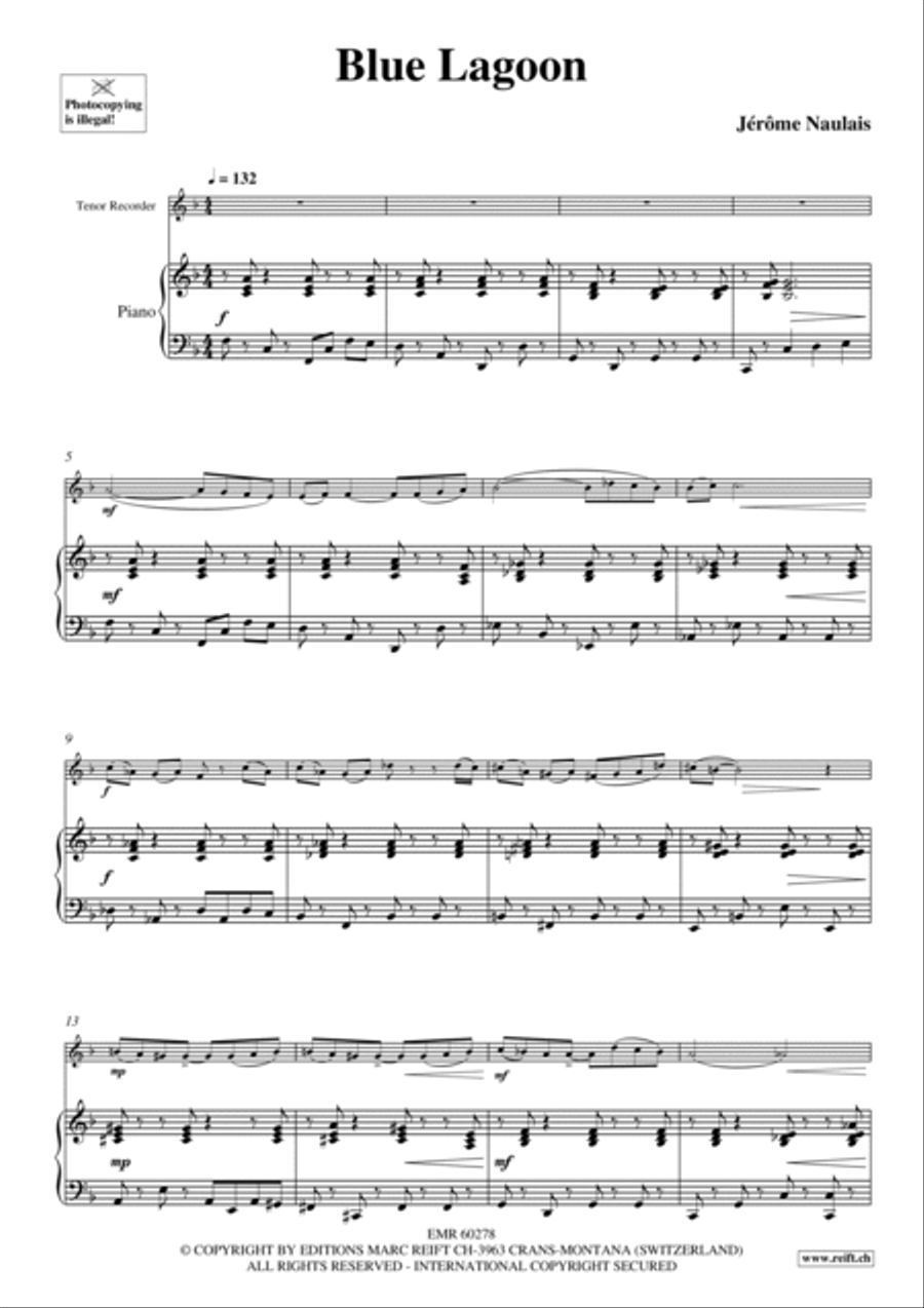 Blue Lagoon Tenor Recorder scores gallery preview page 5