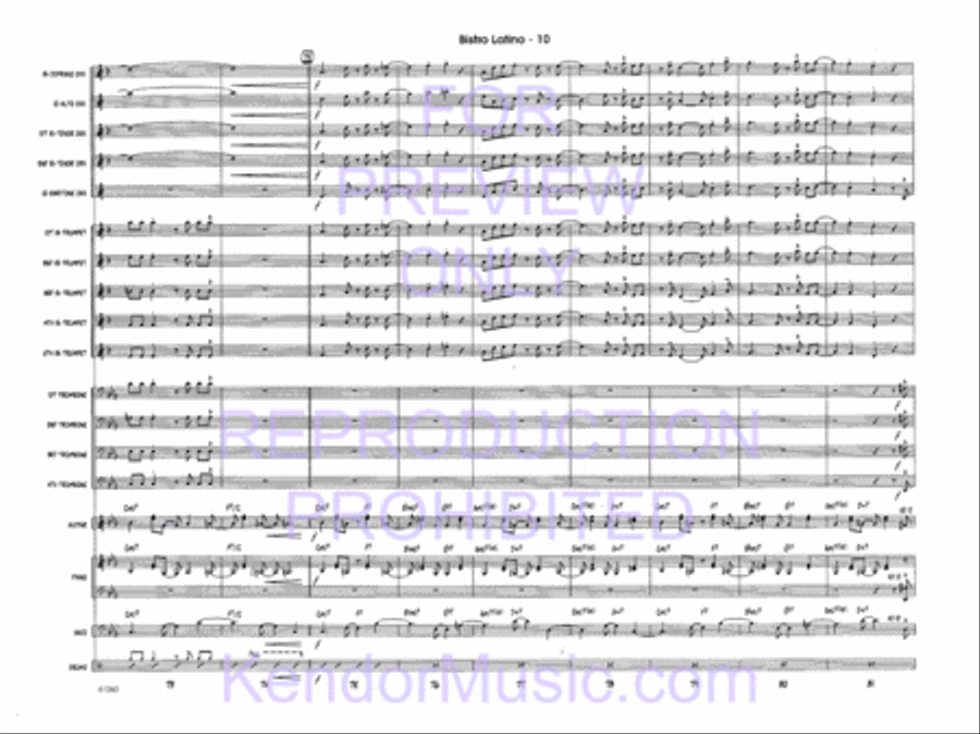 Bistro Latino Jazz Ensemble scores gallery preview page 12