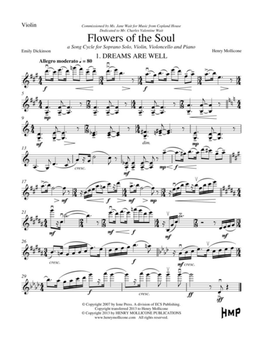 Flowers of the Soul (Violin) Violin Solo scores gallery preview page 1