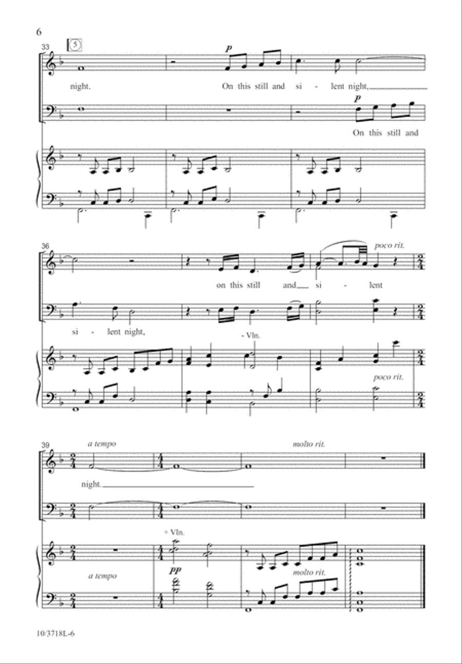 On This Still and Silent Night 4-Part scores gallery preview page 7