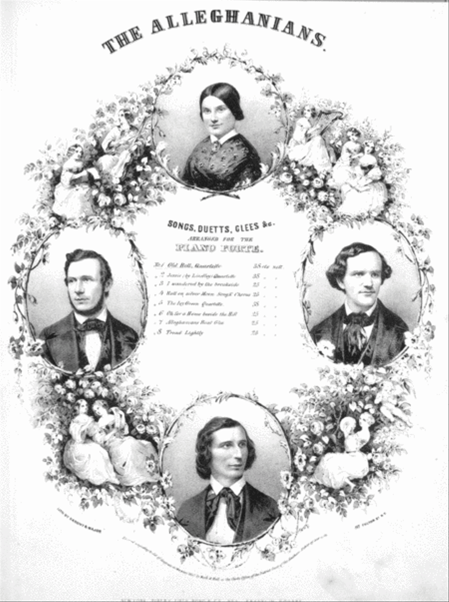 The Alleghaniains. Sogs, Duetts, Glees Etc. The Old Bell 4-Part scores gallery preview page 1