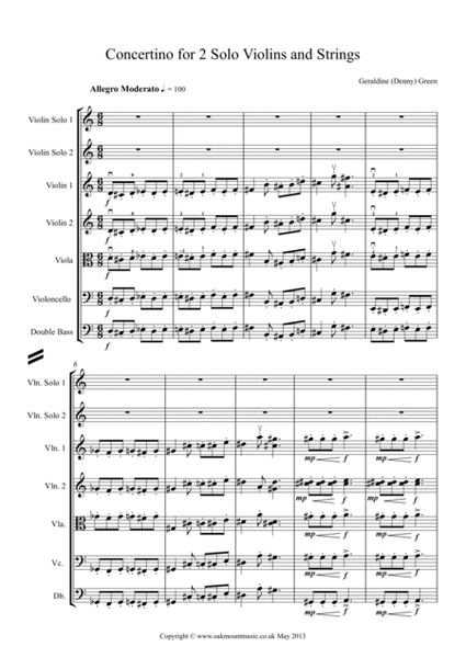 Concertino For Two Solo Violins and Strings (Standard Arrangement) image number null