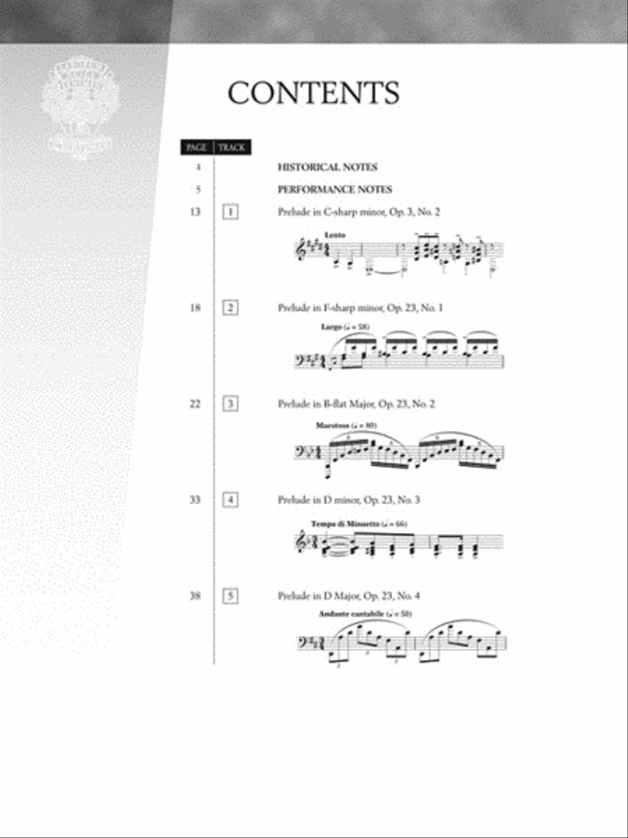 Serge Rachmaninoff – Preludes, Opus 3 and Opus 23 image number null