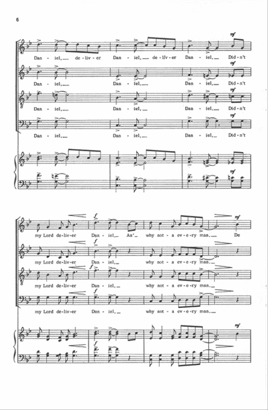Didn't My Lord Deliver Daniel - SATB divisi Divisi scores gallery preview page 6