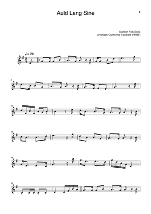 Scottish Folk Song - Auld Lang Sine. Arrangement for Bb Clarinet Solo