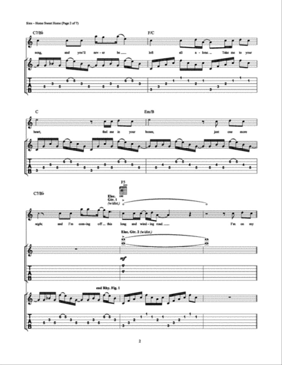 Home Sweet Home Home Sweet Home Electric Guitar scores gallery preview page 2