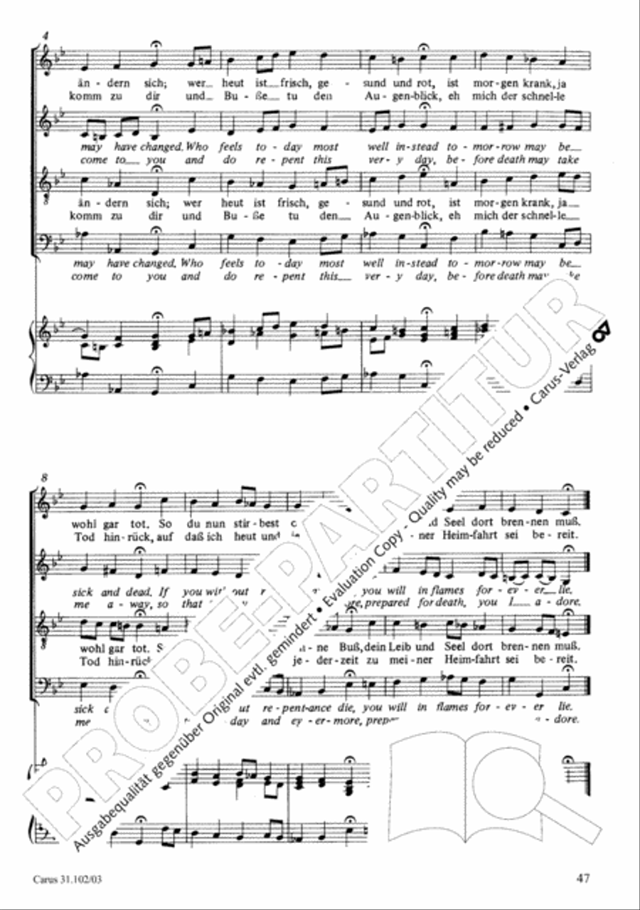 Lord God, your eyes are seeing truth in trusting (Herr, deine Augen sehen nach dem Glauben) ATB scores gallery preview page 48