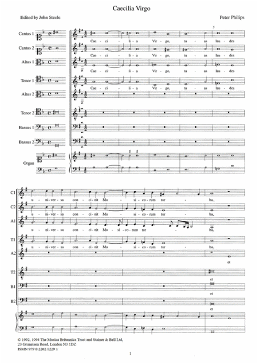 Caecilia Virgo. A minor (orig. G minor) Choir scores gallery preview page 2
