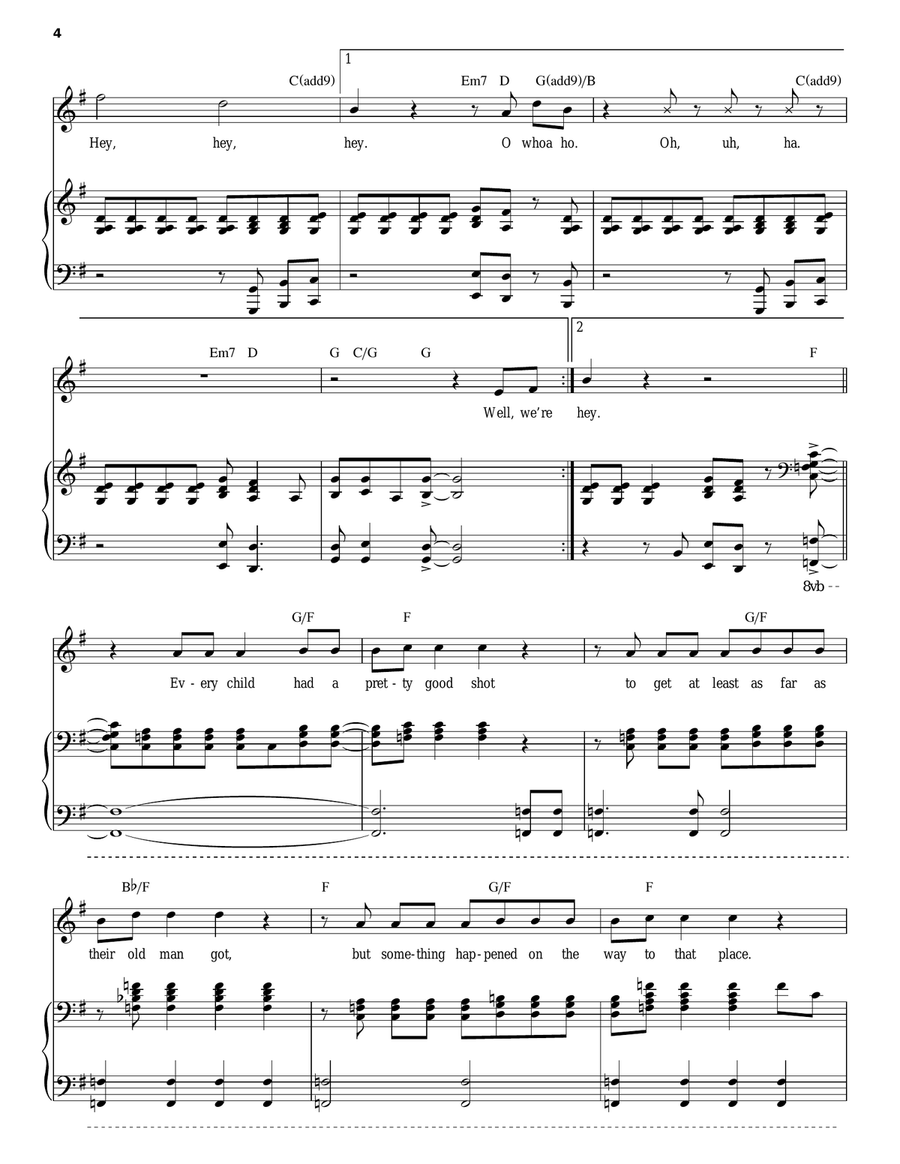 Allentown Allentown Piano, Vocal scores gallery preview page 4