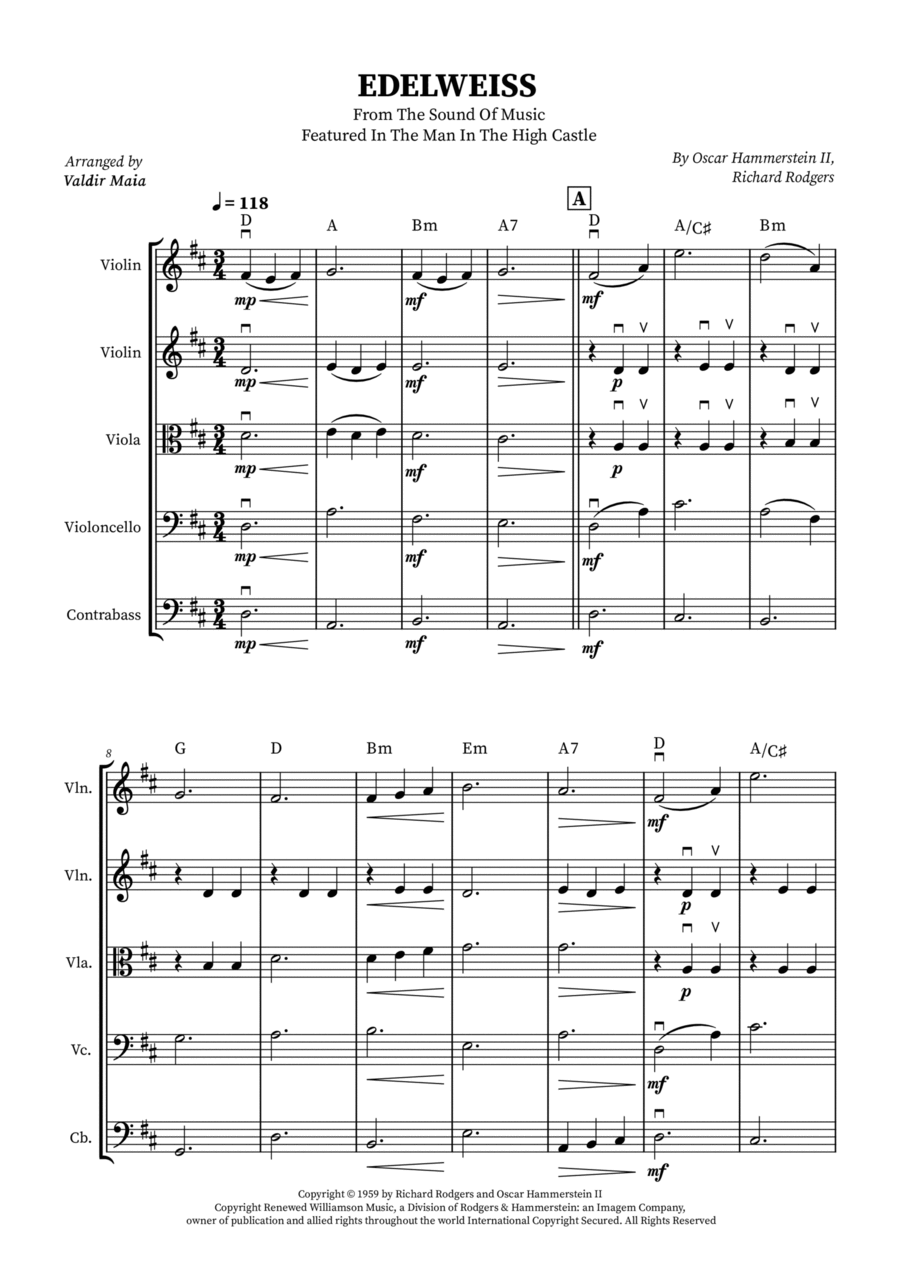 Edelweiss String Quintet scores gallery preview page 1
