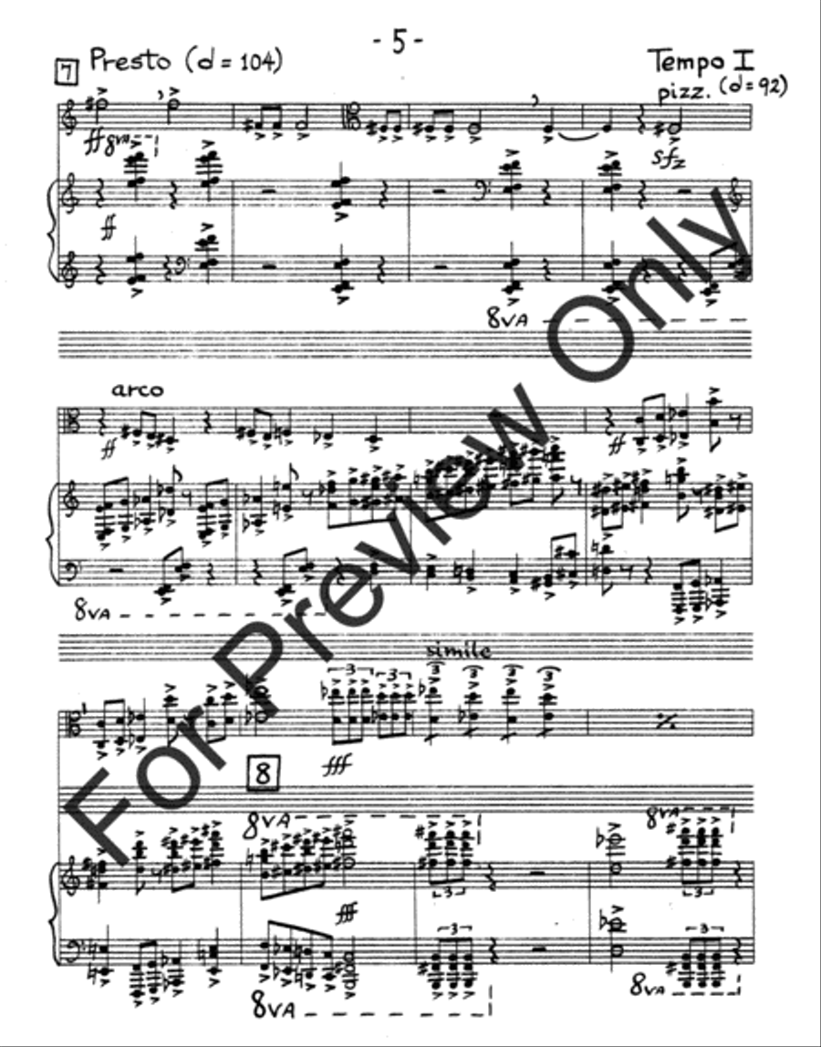 Sonata For Viola and Piano Piano Accompaniment scores gallery preview page 8