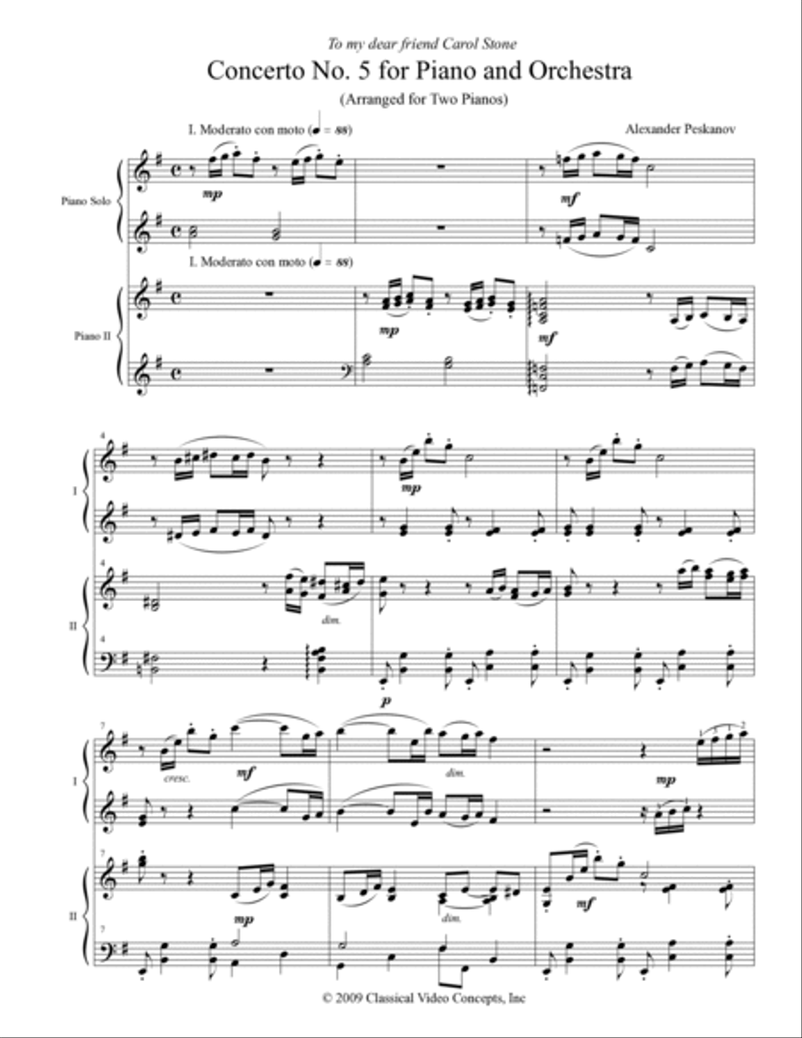 Concerto No. 5 for Piano and Orchestra (First Edition) Small Ensemble scores gallery preview page 3