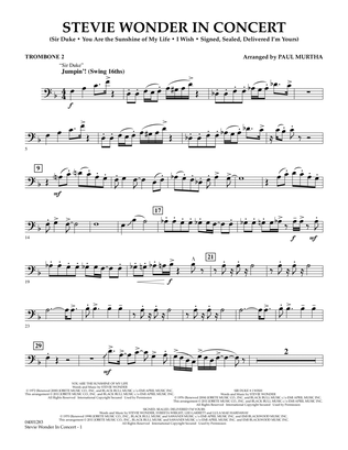 Book cover for Stevie Wonder In Concert - Trombone 2