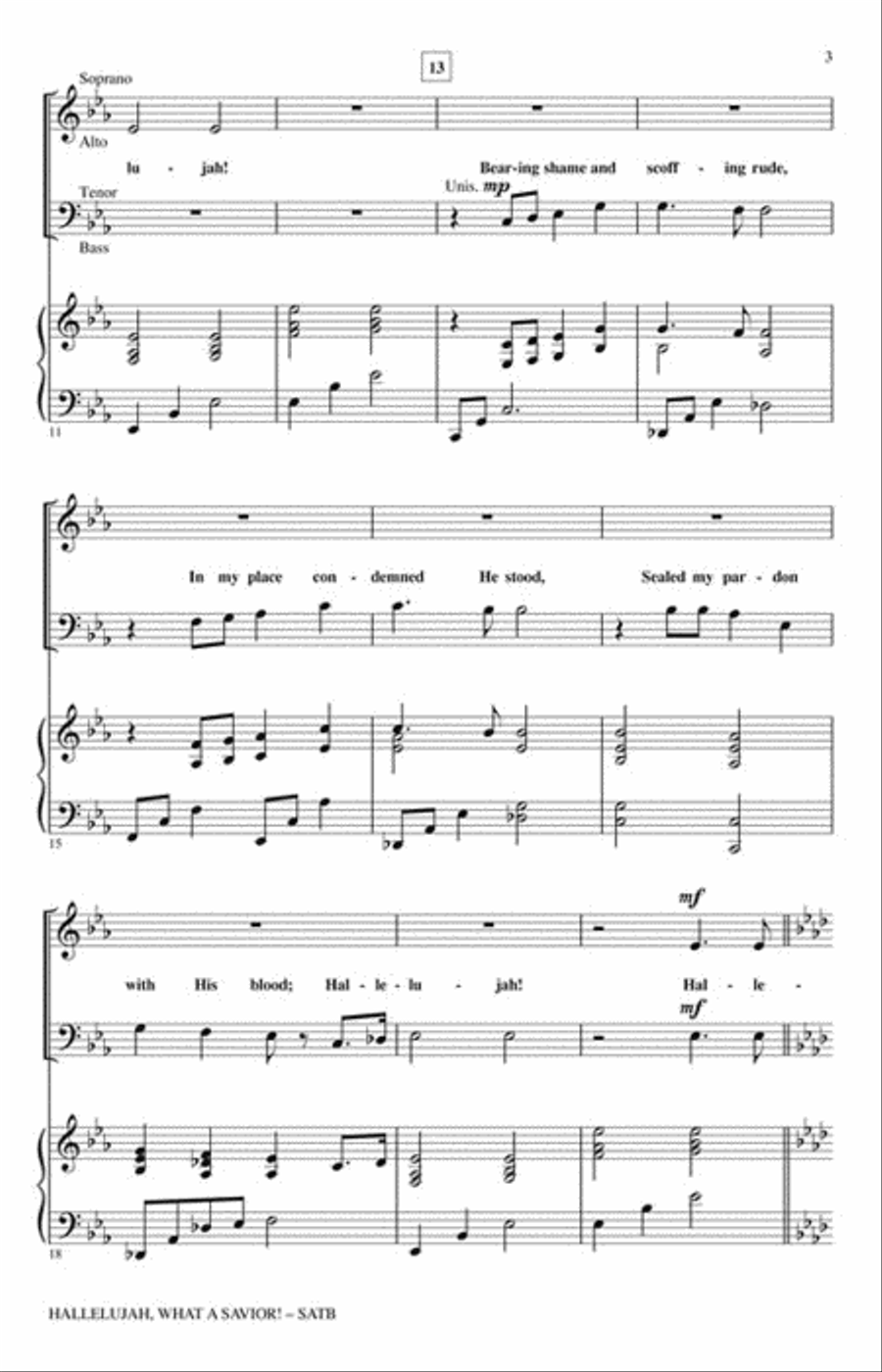 Hallelujah, What a Savior! 4-Part scores gallery preview page 3
