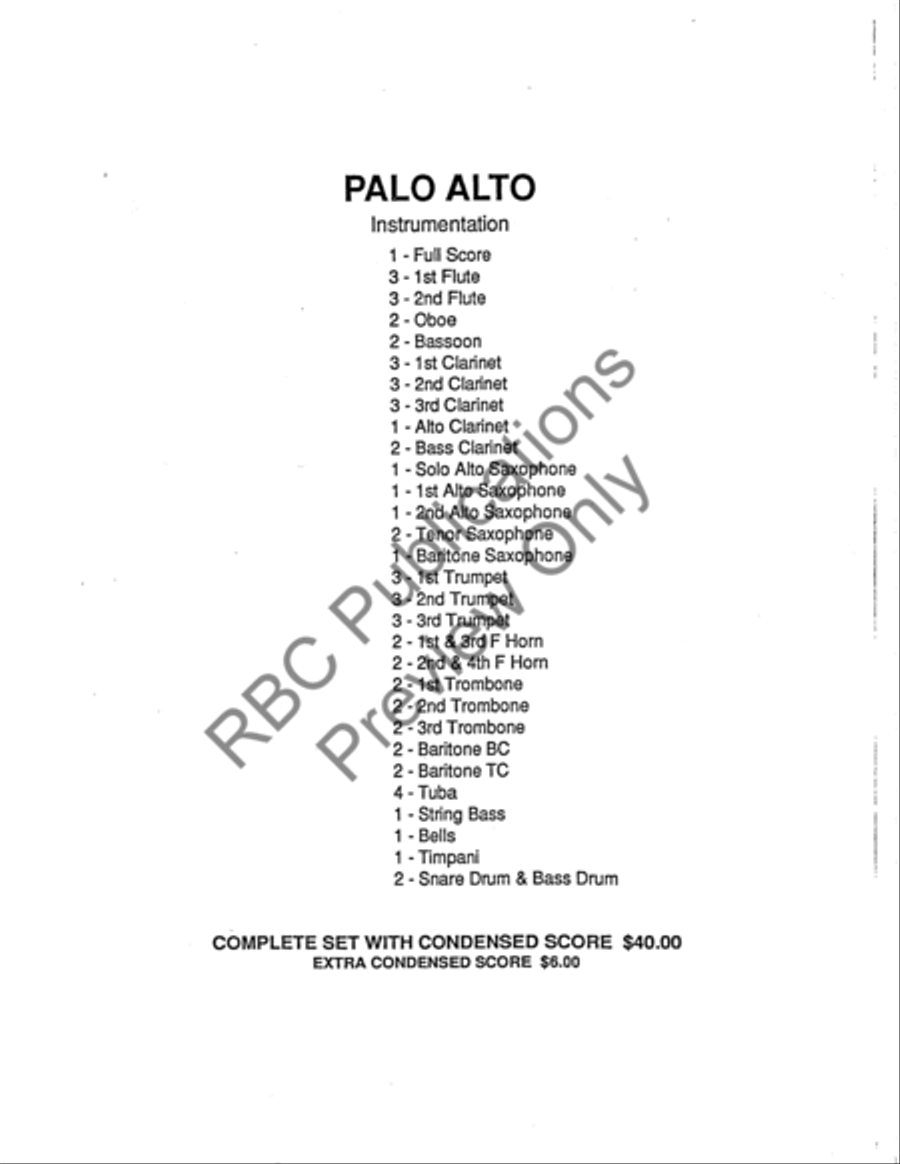 Palo Alto Alto Sax And Band (Score) Alto Saxophone scores gallery preview page 3