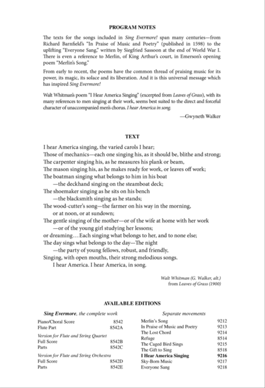 I Hear America Singing TTBB scores gallery preview page 2