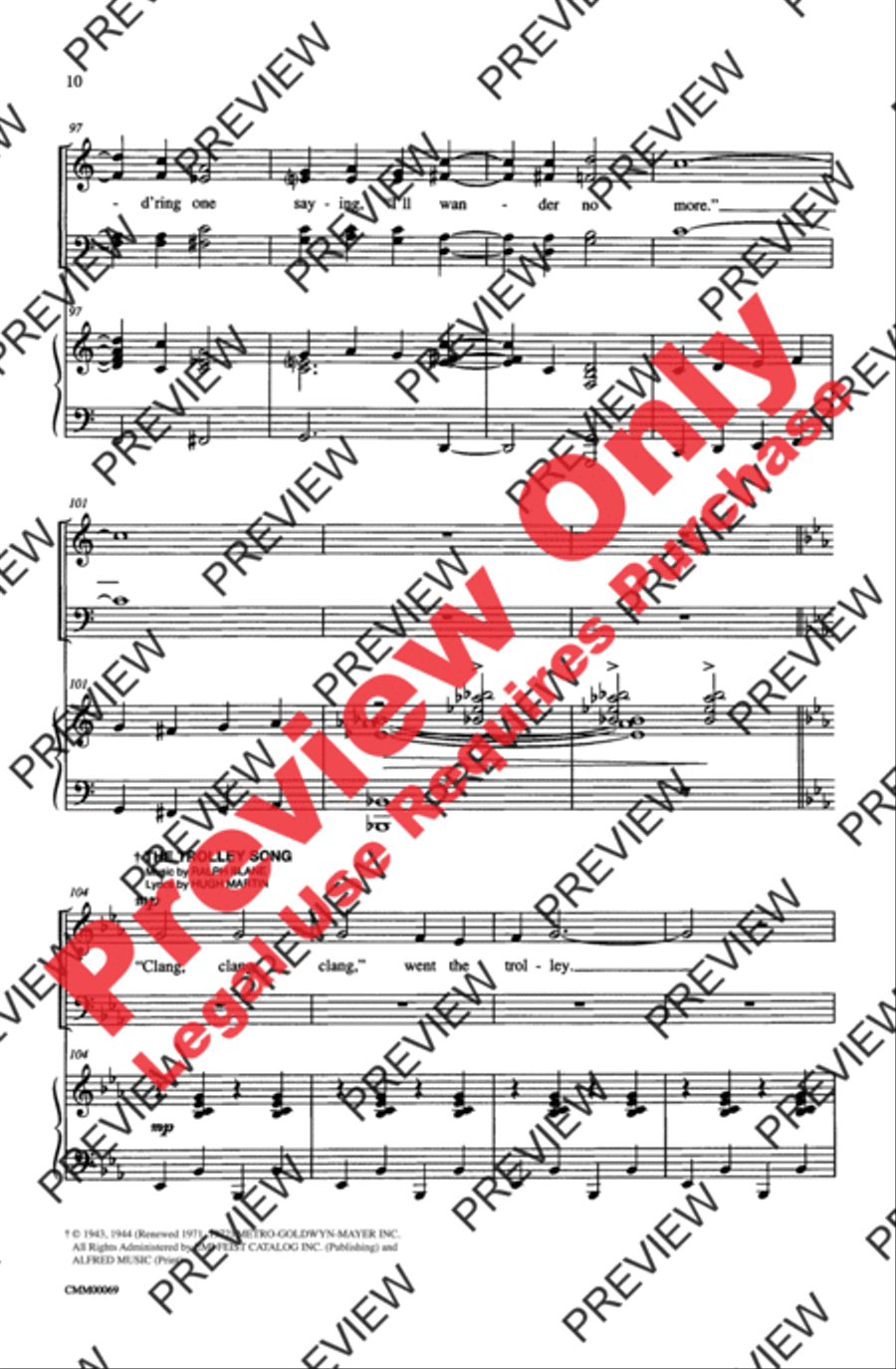 The Music of M-G-M (A Choral Medley) 4-Part scores gallery preview page 10