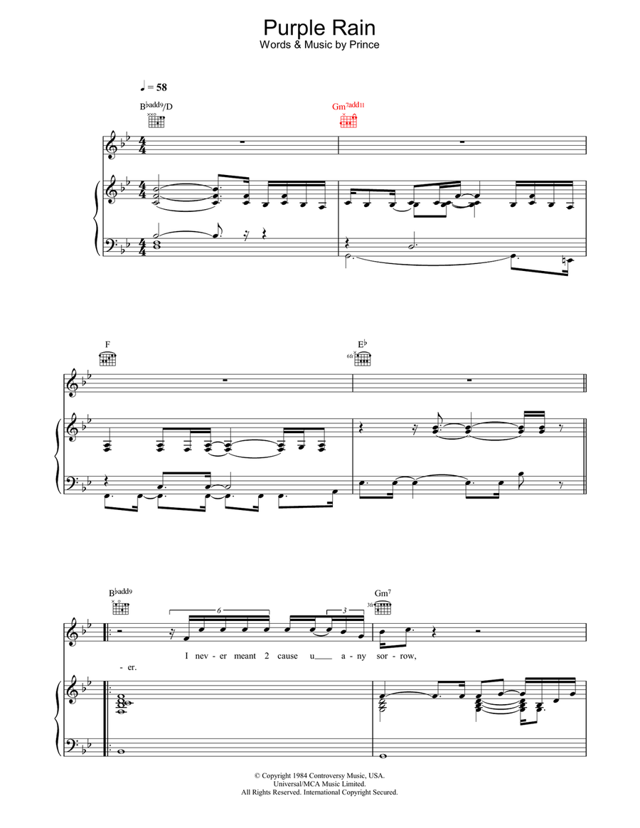 Purple Rain Purple Rain Acoustic Guitar scores gallery preview page 1