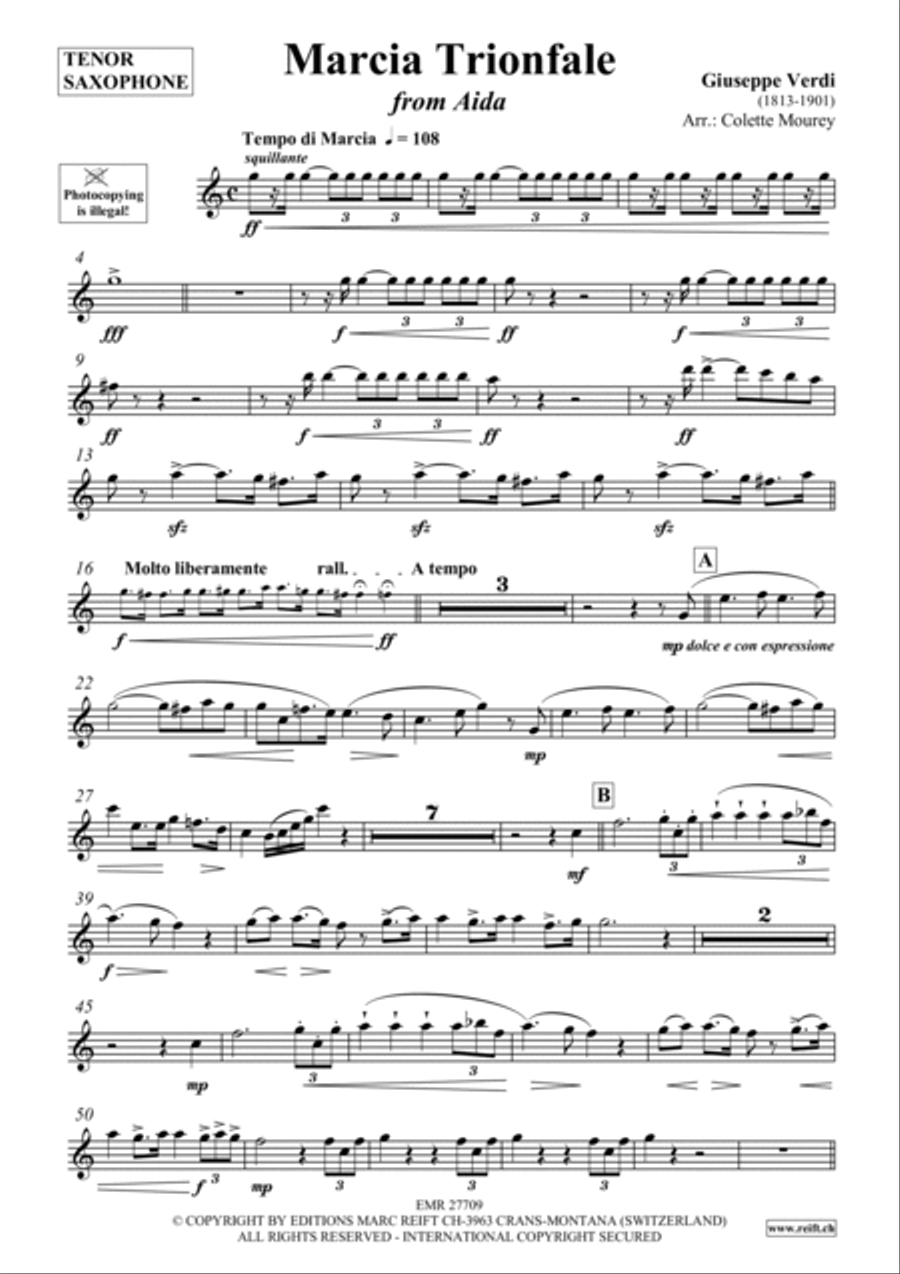 Marcia Trionfale Tenor Saxophone scores gallery preview page 2