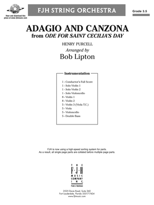 Adagio and Canzona: Score